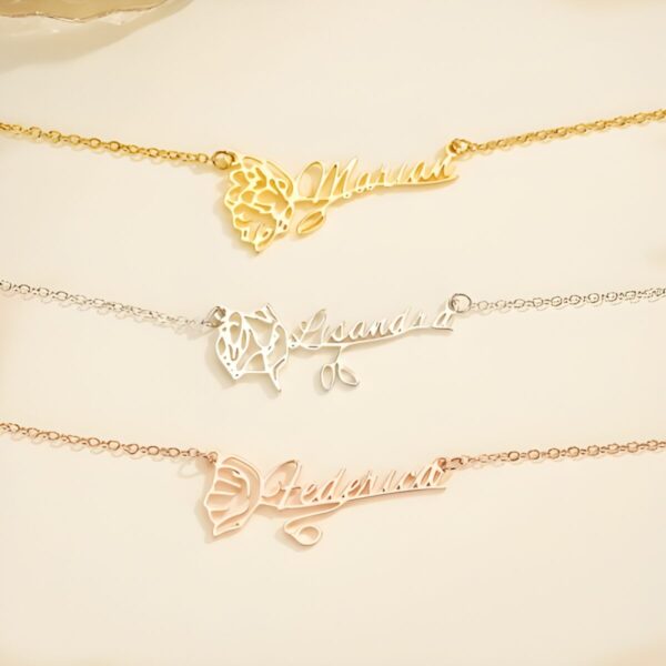 Personalized birth flower necklace for meaningful gifting