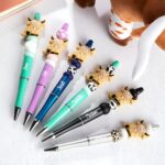 Whimsical Highland Cow Duo – Beaded Pens to Brighten School & Office Days for Cow Lovers - Image 2