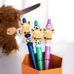 Whimsical Highland Cow Duo – Beaded Pens to Brighten School & Office Days for Cow Lovers - Image 3