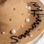 Embrace the Moment – Custom Straw Pearl Sun Hat – For Brides, Bridesmaids & Bachelorette Celebrations - Image 4