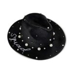 Embrace the Moment – Custom Straw Pearl Sun Hat – For Brides, Bridesmaids & Bachelorette Celebrations - Image 5