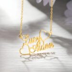 double heart name necklace for cherished bonds