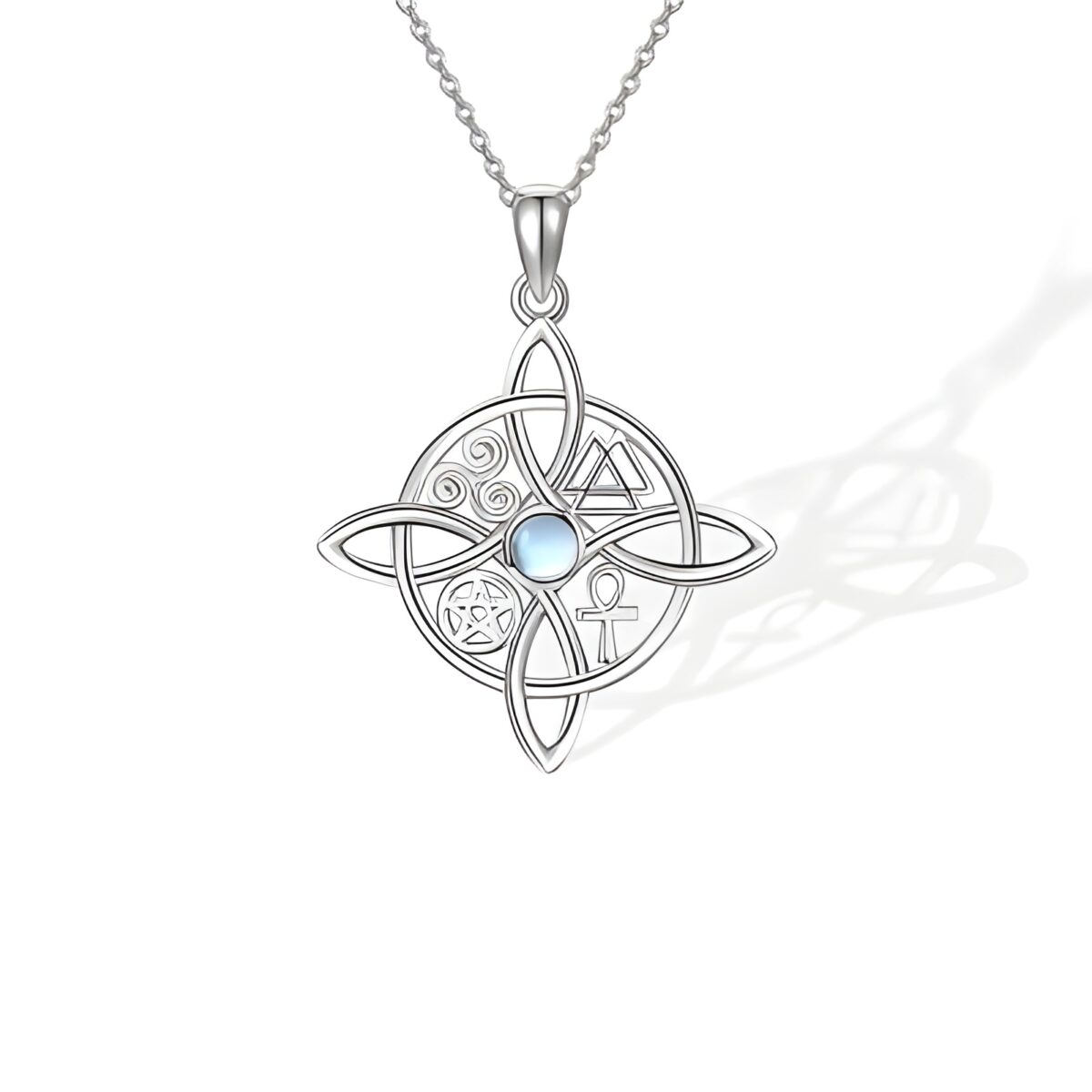 moonstone witch knot necklace gift for her