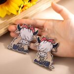 Embrace Highland Charm – Custom Wooden Cow Earrings – For Animal Lovers and Free Spirits - Image 2