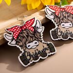 Embrace Highland Charm – Custom Wooden Cow Earrings – For Animal Lovers and Free Spirits - Image 4