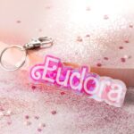 Carry Your Name in Bloom – Custom Pink Acrylic Keychain & Backpack Tag – For Cherished Women and Girls - Image 4