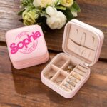 Carry Your Sparkle – Custom Pink Jewelry Travel Case – A Cherished Gift for Her Special Moments - Image 3