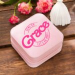 Carry Your Sparkle – Custom Pink Jewelry Travel Case – A Cherished Gift for Her Special Moments - Image 5