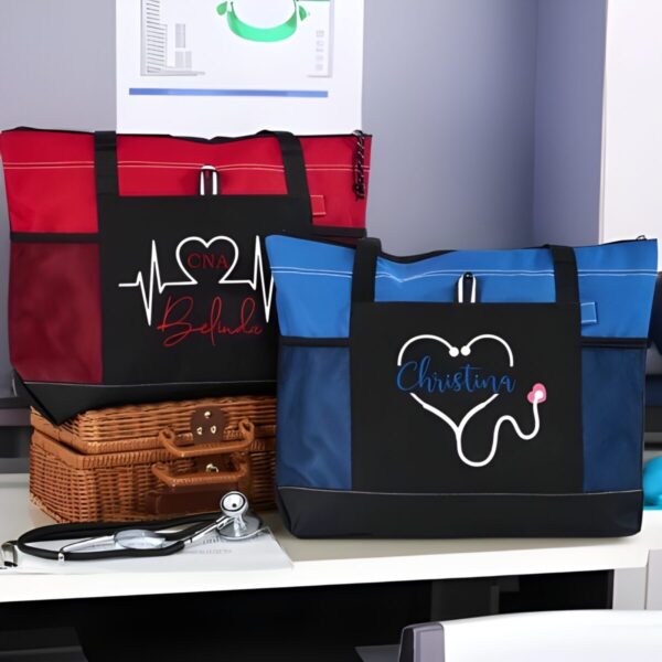 Custom nurse canvas tote bag for healthcare heroes