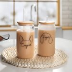 Custom dog ear glass can for dog lovers