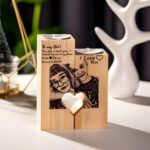 Illuminate Your Love Story – Custom Photo Wooden Candlesticks – A Cherished Keepsake for Couples - Image 2