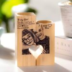 Illuminate Your Love Story – Custom Photo Wooden Candlesticks – A Cherished Keepsake for Couples - Image 5