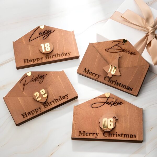 Custom wooden money envelope for heartfelt gifting