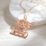 Embrace Strength and Grace – Custom Name Highland Cow Necklace – A Cherished Treasure for Her - Image 4