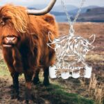 custom name Highland cow necklace for her