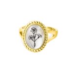 Embrace Nature's Grace – Engraved Birth Flower Signet Ring – A Cherished Keepsake for Her Special Day - Image 9