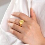 Embrace Her Story – Birth Flower Engraved Signet Ring – A Cherished Keepsake for Mom and Grandmom - Image 2