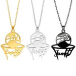 Custom basketball necklace with name and number