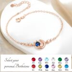 Embrace Celestial Harmony – Birthstone Moon & Sun Bracelet – A Tender Gift for Her Heart - Image 2