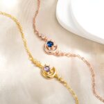 Embrace Celestial Harmony – Birthstone Moon & Sun Bracelet – A Tender Gift for Her Heart - Image 3
