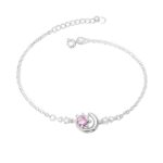 Personalized birthstone moon sun bracelet for her