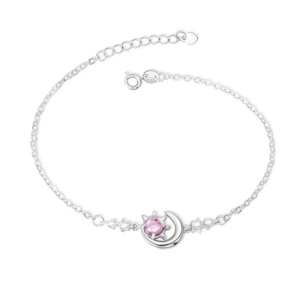 Personalized birthstone moon sun bracelet for her