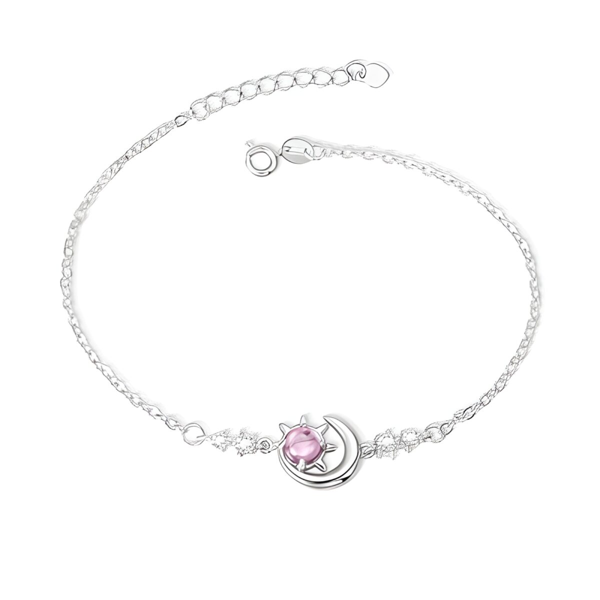 Personalized birthstone moon sun bracelet for her