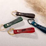 Carry Your Story – Custom Name & Birth Flower Leather Keychain – A Cherished Token for Her Everyday Moments - Image 2