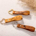 Carry Your Story – Custom Name & Birth Flower Leather Keychain – A Cherished Token for Her Everyday Moments - Image 6