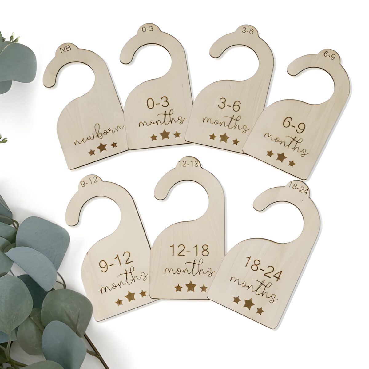Wooden baby closet dividers for cherished growth moments