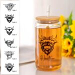 Embrace Rustic Charm – Custom Highland Cow Glass Tumbler with Bamboo Lid – For Animal Lovers and Everyday Moments - Image 5