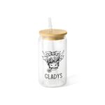 Embrace Rustic Charm – Custom Highland Cow Glass Tumbler with Bamboo Lid – For Animal Lovers and Everyday Moments - Image 8