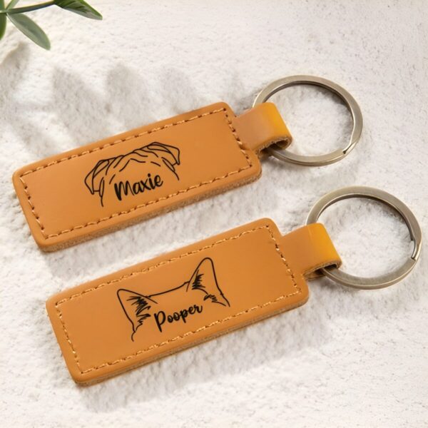 Custom name pet ear keychain for dog moms and cat lovers