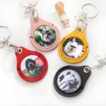 Custom leather pet photo keychain for cherished memories