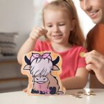 Watch Their Dreams Grow – Custom Highland Cow Wooden Coin Bank – A Cherished Keepsake for Children and Family Moments - Image 5