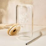 Celebrate Her Story – Custom Birth Flower Glass Tumbler with Lid and Straw – A Cherished Keepsake for Bridesmaids and Special Moments - Image 5