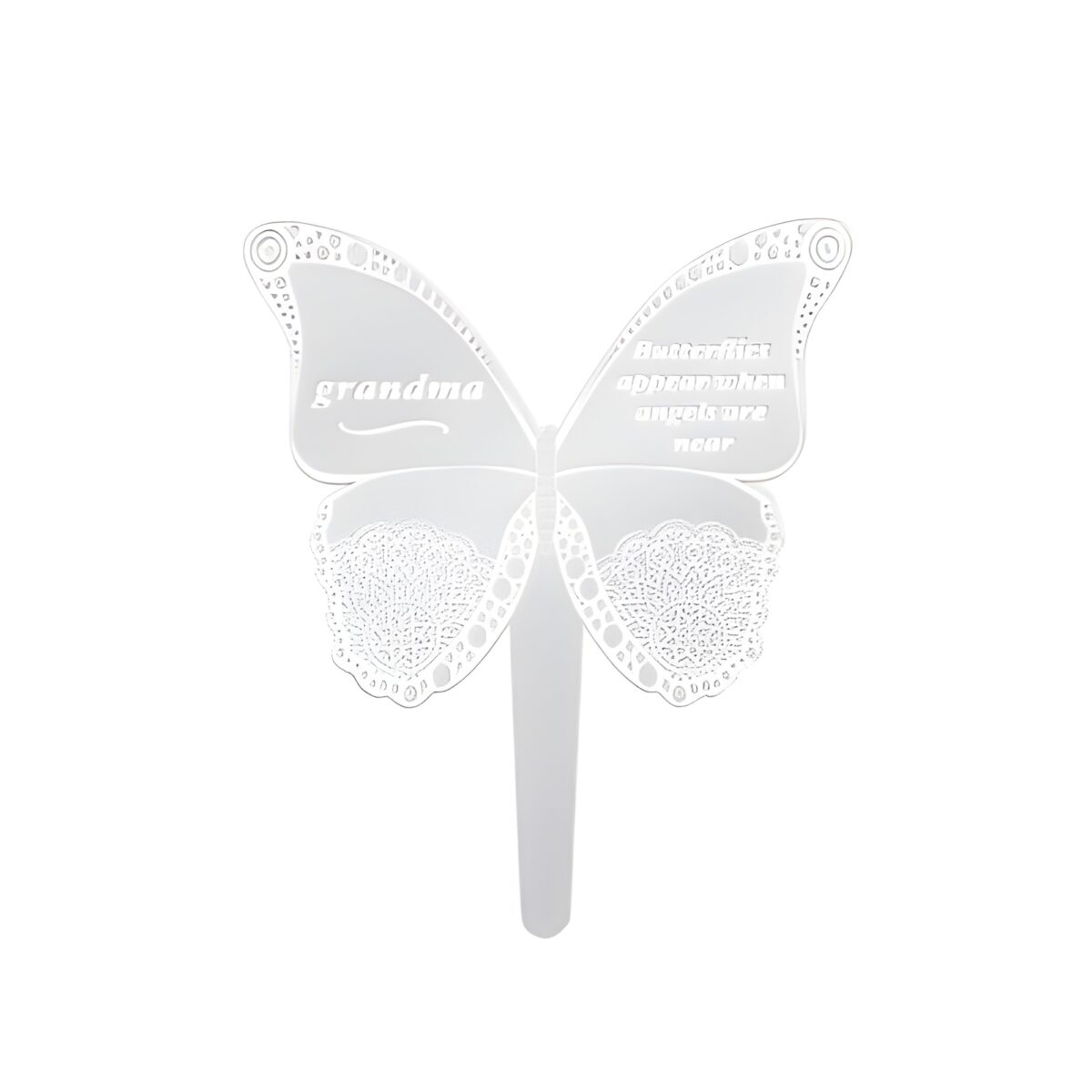 Custom butterfly memorial stake honoring loved ones