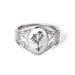 Embrace Family Blooms – Custom Birth Flower Ring in Sterling Silver – A Cherished Keepsake for Her - Image 7