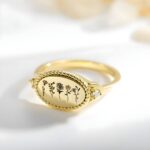 Embrace Your Loved Ones – Custom Birth Flower Ring – A Cherished Keepsake for Mom and Grandma - Image 2