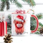 Warmth and Whimsy – Custom Highland Cow Mug with Coaster – For Cherished Moments and Cozy Celebrations - Image 2