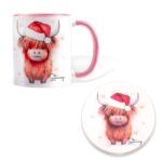 Warmth and Whimsy – Custom Highland Cow Mug with Coaster – For Cherished Moments and Cozy Celebrations - Image 6