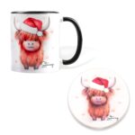 Warmth and Whimsy – Custom Highland Cow Mug with Coaster – For Cherished Moments and Cozy Celebrations - Image 7