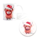 Warmth and Whimsy – Custom Highland Cow Mug with Coaster – For Cherished Moments and Cozy Celebrations - Image 8