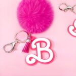 Carry Your Initial with Charm – Personalized Pink Acrylic Keychain with Tassel & Pom Pom – Delight for Girls and Friends - Image 6