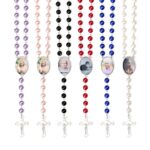 Personalized photo rosary beads necklace for remembrance