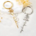 Carry Your Story – Birth Flower Name Keychain – A Cherished Keepsake for Her Special Moments - Image 2