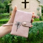 Cross Birth Flower Tri-Fold Wallet for personalized gifting