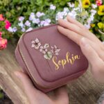 Carry Your Story – Birth Flower Jewelry Travel Case – A Thoughtful Keepsake for Her Special Moments - Image 3