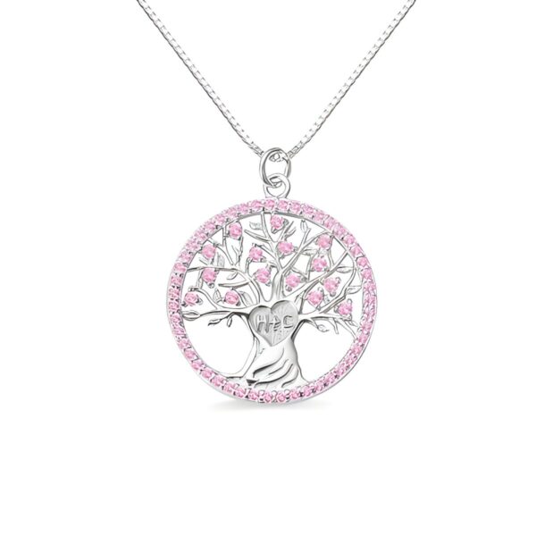 Heart Tree Birthstone Necklace symbolizing everlasting love