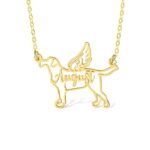 Carry Their Spirit Close – Custom Dog Silhouette Necklace with Angel Wings – For Cherished Pet Lovers and Memorials - Image 2
